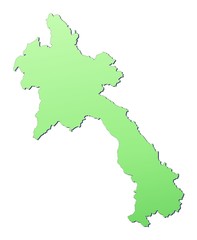 Obraz premium Laos map filled with light green gradient
