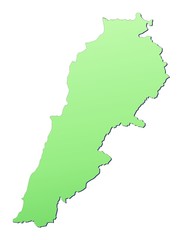 Lebanon map filled with light green gradient