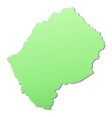 Lesotho map filled with light green gradient