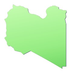 Libya map filled with light green gradient