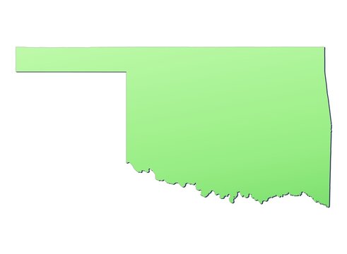 Oklahoma (USA) map filled with light green gradient