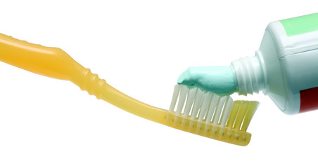 toothbrush with toothpaste