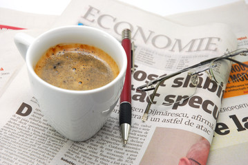 morning newspaper cafe