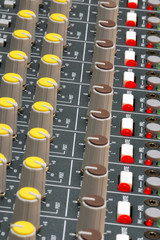 Fototapeta premium soundboard mixer dials and lights