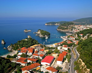 Fototapeta premium Aerial view on Parga Greece