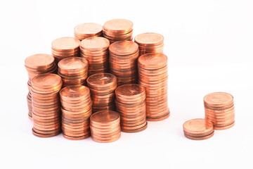 coins isolated on white background