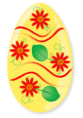 Osternei mit roten Blumen, vektor