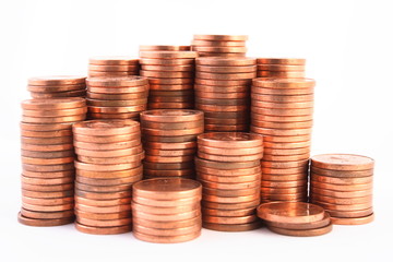coins isolated on white background