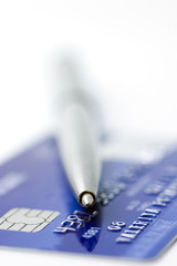 credit card and pen