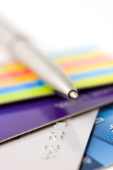  credit card and pen