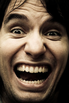 screeming man face