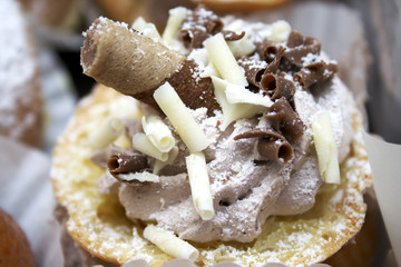 Macro close-up of sweet cake