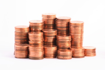 coins isolated on white background