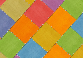 Background - tailored slices of a fabric in style patchwork - obrazy, fototapety, plakaty