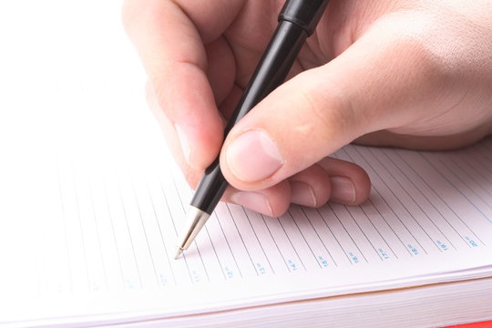 Hand with the handle,  daily log,  document