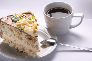 Dessert, pie a cake of coffee