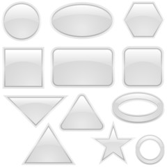 Glass Icon Set Gray - glass buttons