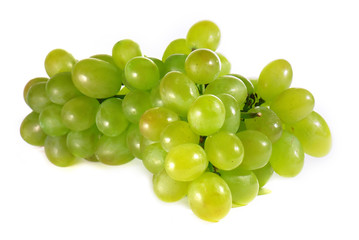 Green grapes isolated on white background