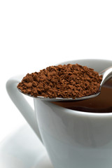 Spoon with instant coffee