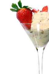 Ice cream with strawberry