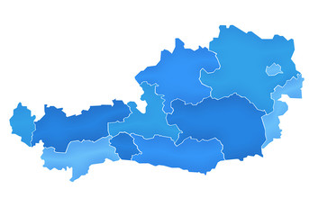 Fototapeta premium Carte Autriche Camaieu Bleu Satin