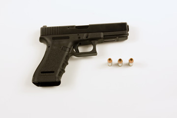 40mm handgun isolated on white