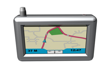 Silver GPS on white