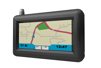 New Black GPS Device on White