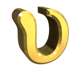 upsilon symbol in gold (3d) - obrazy, fototapety, plakaty
