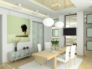 modern interior in big house