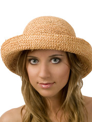 Young Blond Woman in a Straw Hat