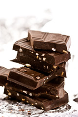 Slab chocolate with nut