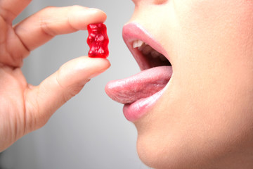 Naklejka premium zunge kuss lippen