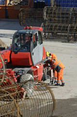 engineers working on bulldozer
