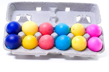 A Dozen Colorful Mexican Confetti (Cascarones) Eggs / Copy Space