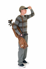 Naklejka premium Young male golfer