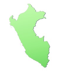 Peru map filled with light green gradient