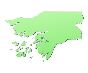 Obraz premium Guinea Bissau map filled with light green gradient
