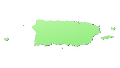 Puerto Rico map filled with light green gradient