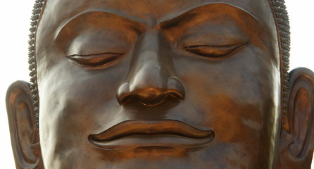 visage de bouddha, tete en bronze, ayuthaya