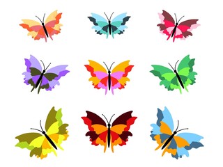 Fototapeta na wymiar Nine Butterflies