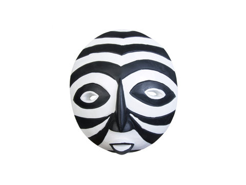 Black and white banded African Mask