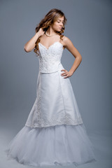 Fototapeta na wymiar Wedding dress on fashion model