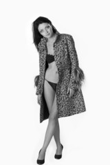 The girl in a stylish coat