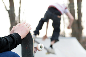 Naklejka premium at the skatepark