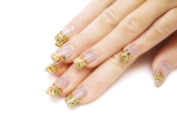 woman hands with beauty manicure