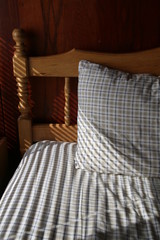 Pillow on a bed in the morning light