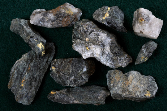 Ore Samples from Homestake Mine, South Dakota showing Gold