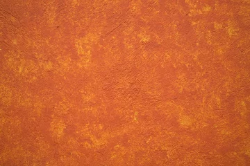 Foto auf Acrylglas Mexiko Bright Vibrant Orange Yellow Adobe Wall Mexico
