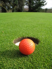 orange golf ball